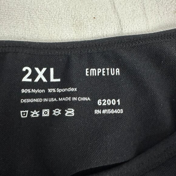 Empetua Womens Black Adjustable Spaghetti Strap Cami Tank Top 2XL Stretch Nylon - Picture 3 of 3